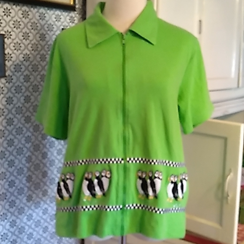 Morgan Cole vintage penguin 🐧 zipper shirt